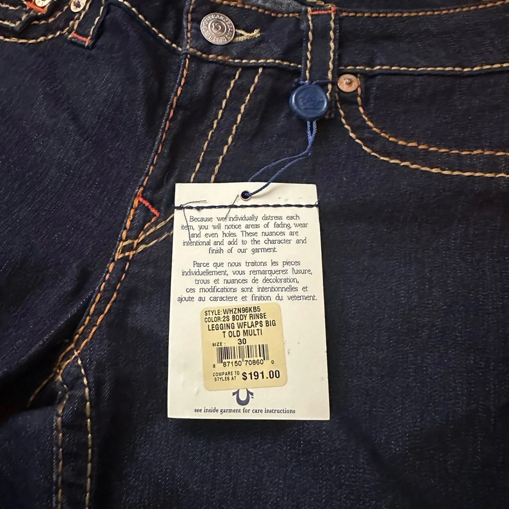 ✨NWT✨ True Religion Dark Blue Skinny Jeans - Picture 3 of 8